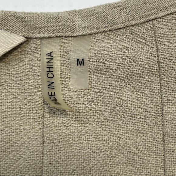 Soft Surroundings Sweater Womens Medium Tan Textured Pullover 3/4 Sleeve Cotton - Picture 6 of 12